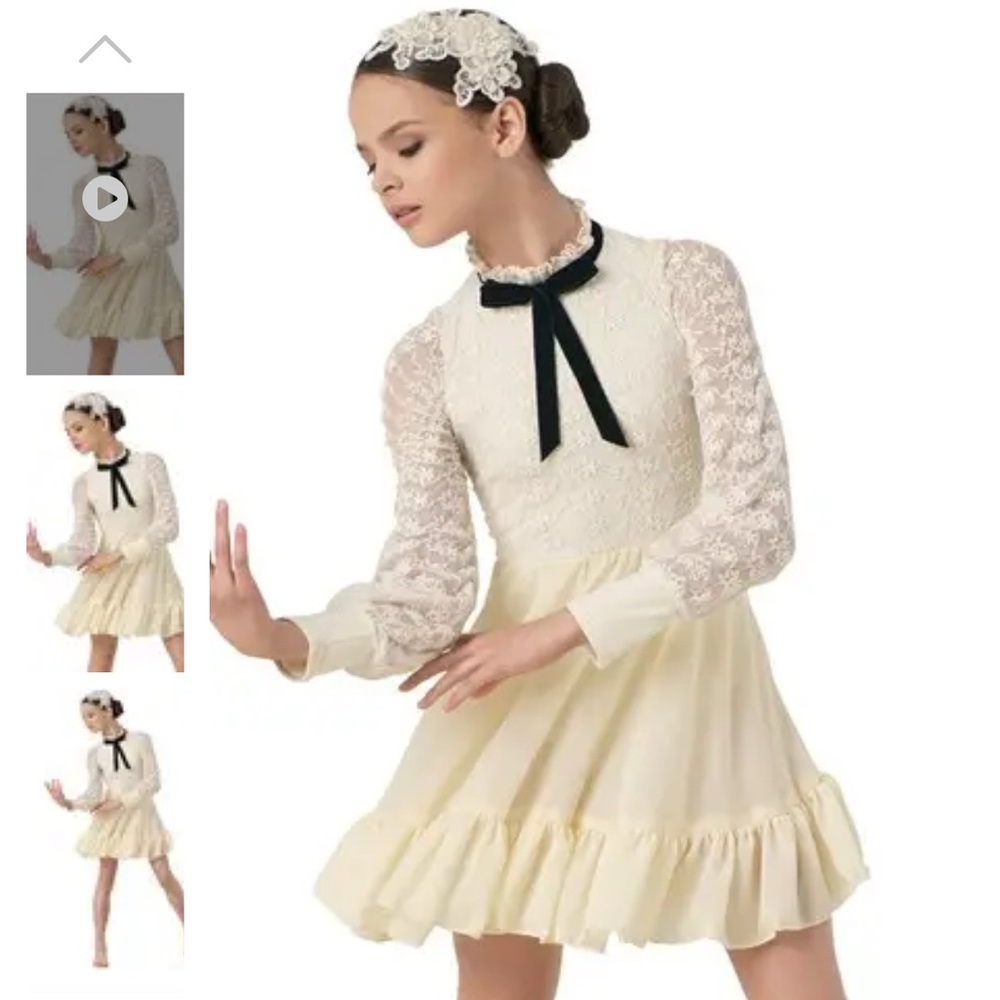 Weissman Ivory Lace Dance Dress